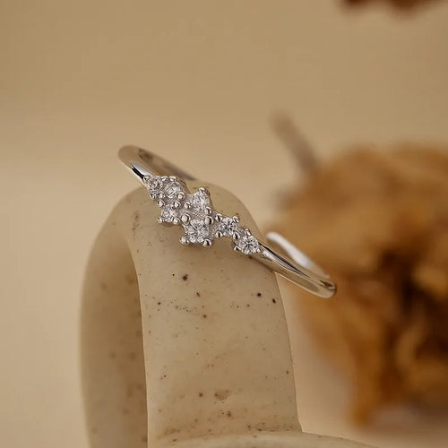 925 Sterling Silver Geometric open Rings