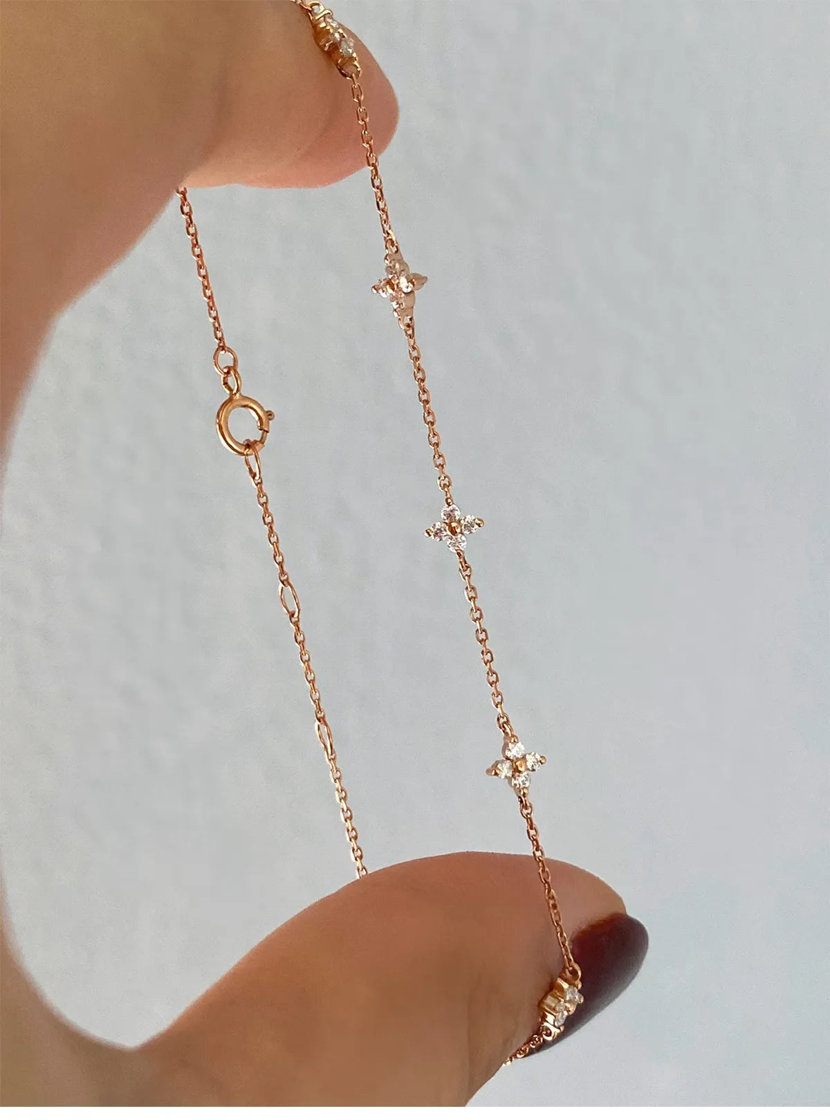 S925 sterling minimalist flower bracelet