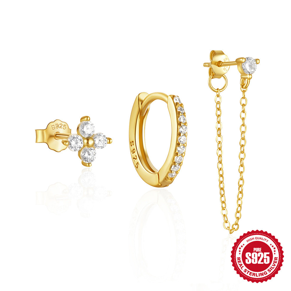 S925 Chain-link Drop Earrings-Minimalist