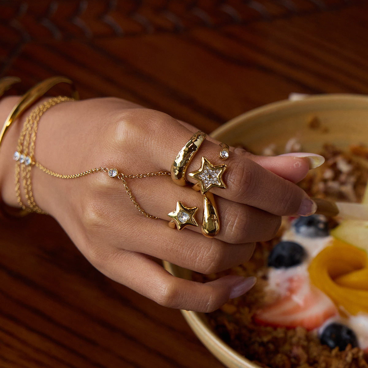 Sleek Harmony 5-Piece Stainless Steel Jewelry Set – Bangle, Bracelets & Rings